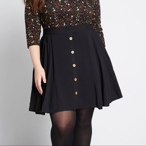 ModCloth Plus Size Black Skater Skirt